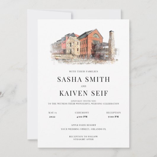 ウォーターカ結婚ラーズベニュー招待状 招待状 (正面)