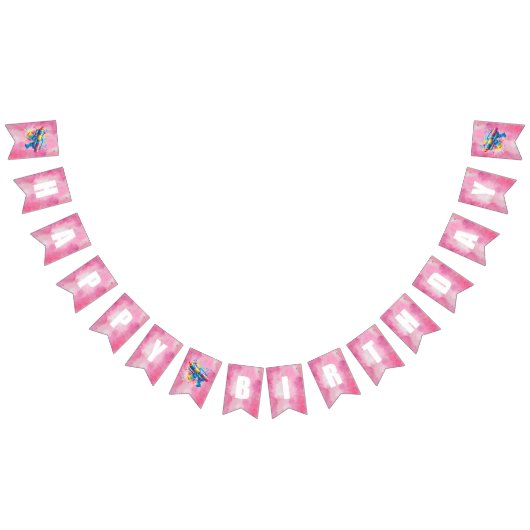 ウォーターガンガール誕生日 バンティングフラッグ (全)