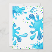 ウォーターガンサマープールパーティーボーイ誕生日 招待状 (裏面)