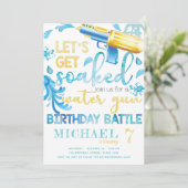 ウォーターガンサマーボーイ誕生日パーティーの招待 招待状 (スタンド正面)