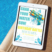 ウォーターガンサマーボーイ誕生日パーティー 招待状