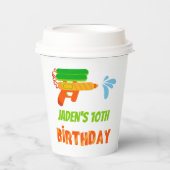 ウォーターガンバトルプールパーティーキッズサマー誕生日 紙コップ (正面)