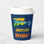 ウォーターガンバトルプールパーティーキッズサマー誕生日 紙コップ (裏面)