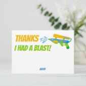 ウォーターガンバトル プールパーティー キッズ サマー バースデー サンキューカード (スタンド正面)