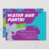 ウォーターガンパーティー招待状 招待状 (正面/裏面)
