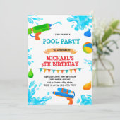 ウォーターガンプールパーティーの招待状 招待状 (スタンド正面)