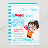 ウォーターガンボーイバースデーパーティ招待状 (正面/裏面)