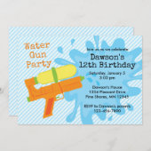 ウォーターガンボーイバースデーパーティ招待状 招待状 (正面/裏面)