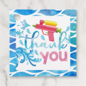 ウォーターガン誕生日ガールサンキューメッセージカード フェイバータグ (正面)