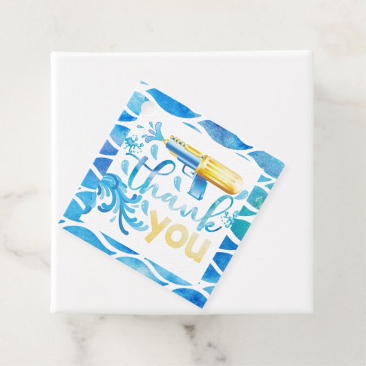 ウォーターガン誕生日ボーイサンキューメッセージカード フェイバータグ (インサイチュ)