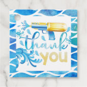 ウォーターガン誕生日ボーイサンキューメッセージカード フェイバータグ (正面)