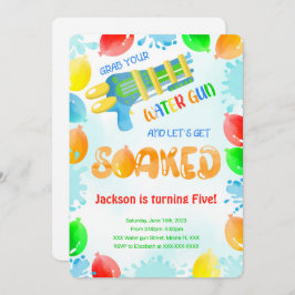 ウォーターガン誕生日招待状 招待状