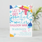 ウォーターガン&バルーンガールバースデーパーティー 招待状 (スタンド正面)