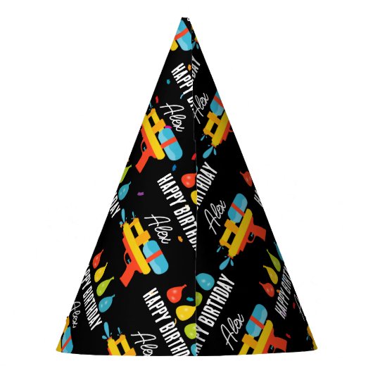 ウォーターガン&バルーン夏の誕生日パーティー パーティーハット (裏面)