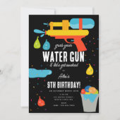 ウォーターガン&バルーン夏の誕生日パーティー 招待状 (正面)