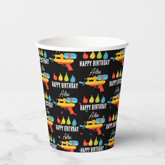 ウォーターガン&バルーン夏の誕生日パーティー 紙コップ (正面)