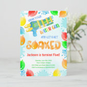 ウォーターガン 誕生日パーティー招待状 招待状 (スタンド正面)