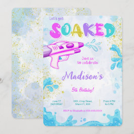 ウォーターガン 誕生日パーティー招待状 招待状