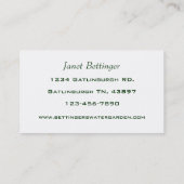 ウォーターガーデンと造園 名刺 (裏面)