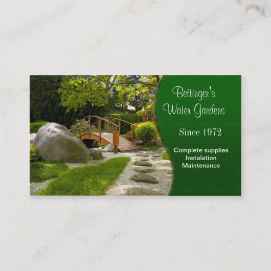 ウォーターガーデンと造園 名刺 (正面)
