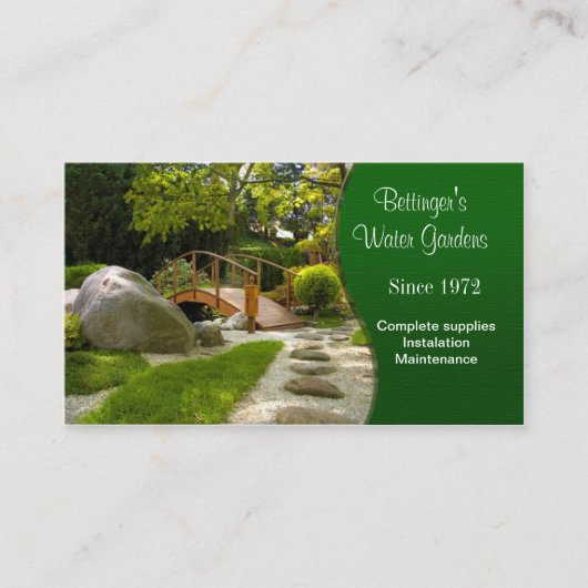 ウォーターガーデンと造園 名刺 (正面)
