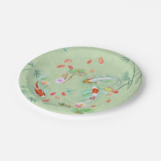 ウォーターガーデン日本のオンライトグリーン紙プレート ペーパープレート (アングル)