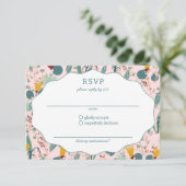 ウォーターガーデン フラワーブライダルシャワー かわいい カスタム 出欠カード (スタンド正面)