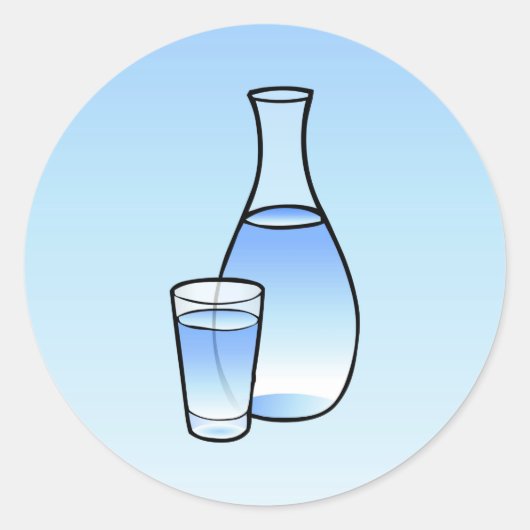 ウォーターキャラフクラシックェ丸ステッカー ラウンドシール (正面)