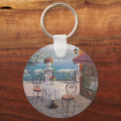 ウォーターキーチェーンの美しい屋外カフェ キーホルダー (正面)