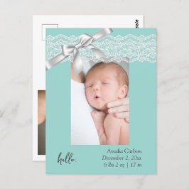 ウォーターグリーンレース生誕通知カード ポストカード