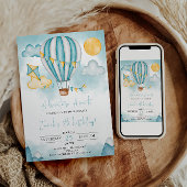 ウォーターコロホットエアバルーンキッド5thバースデーパーティー 招待状