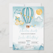 ウォーターコロホットエアバルーンキッド5thバースデーパーティー 招待状 (正面)