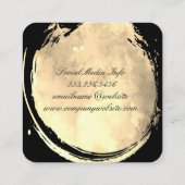 ウォーターコンテンポラリーカラー金ゴールドブラシ スクエア名刺 (裏面)