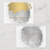 ウォーターコンテンポラリーカラー金ゴールドブラシ 名刺 (正面/裏面)