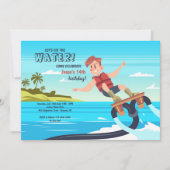 ウォータージェット誕生日パーティーへの招待 招待状 (正面)