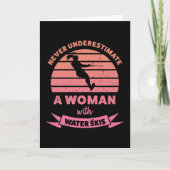 ウォータースキギフトおもしろいの妻を持つ人 カード (正面)