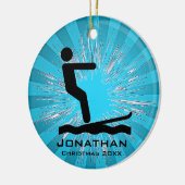 ウォータースキパーソナライズされたーオーナメント セラミックオーナメント (左)