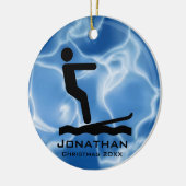 ウォータースキパーソナライズされたーオーナメント セラミックオーナメント (左)