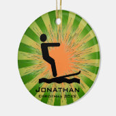 ウォータースキパーソナライズされたーオーナメント セラミックオーナメント (左)