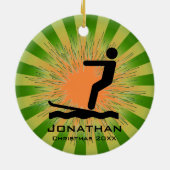 ウォータースキパーソナライズされたーオーナメント セラミックオーナメント (裏面)