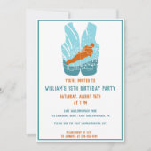 ウォータースキーをテーマにしたカスタムパーティー招待状 招待状 (正面)