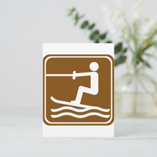 ウォータースキーハイウェイサイン ポストカード (スタンド正面)