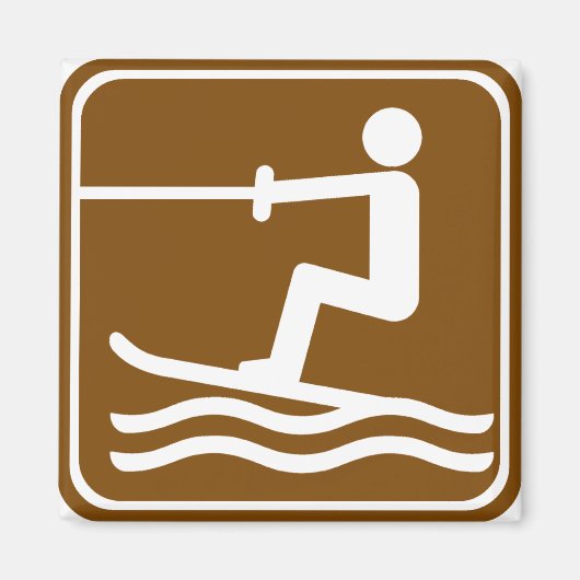 ウォータースキーハイウェイサイン マグネット (正面)