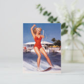 ウォータースキーピンアップ ポストカード (スタンド正面)