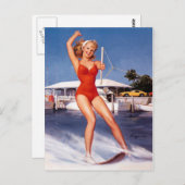 ウォータースキーピンアップ ポストカード (正面/裏面)