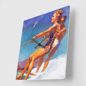 ウォータースキーヤーバイマックレランドバークレイ スクエア壁時計 (傾斜)