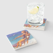 ウォータースキーヤーバイマックレランドバークレイ ストーンコースター (横)