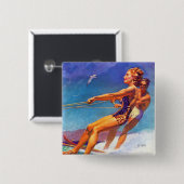 ウォータースキーヤーバイマックレランドバークレイ 缶バッジ (正面&裏面)