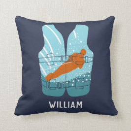 ウォータースキーライフジャケットグラフィックパーソナライズされた クッション