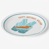 ウォータースキーライフジャケットグラフィックパーソナライズされた ペーパープレート (アングル)